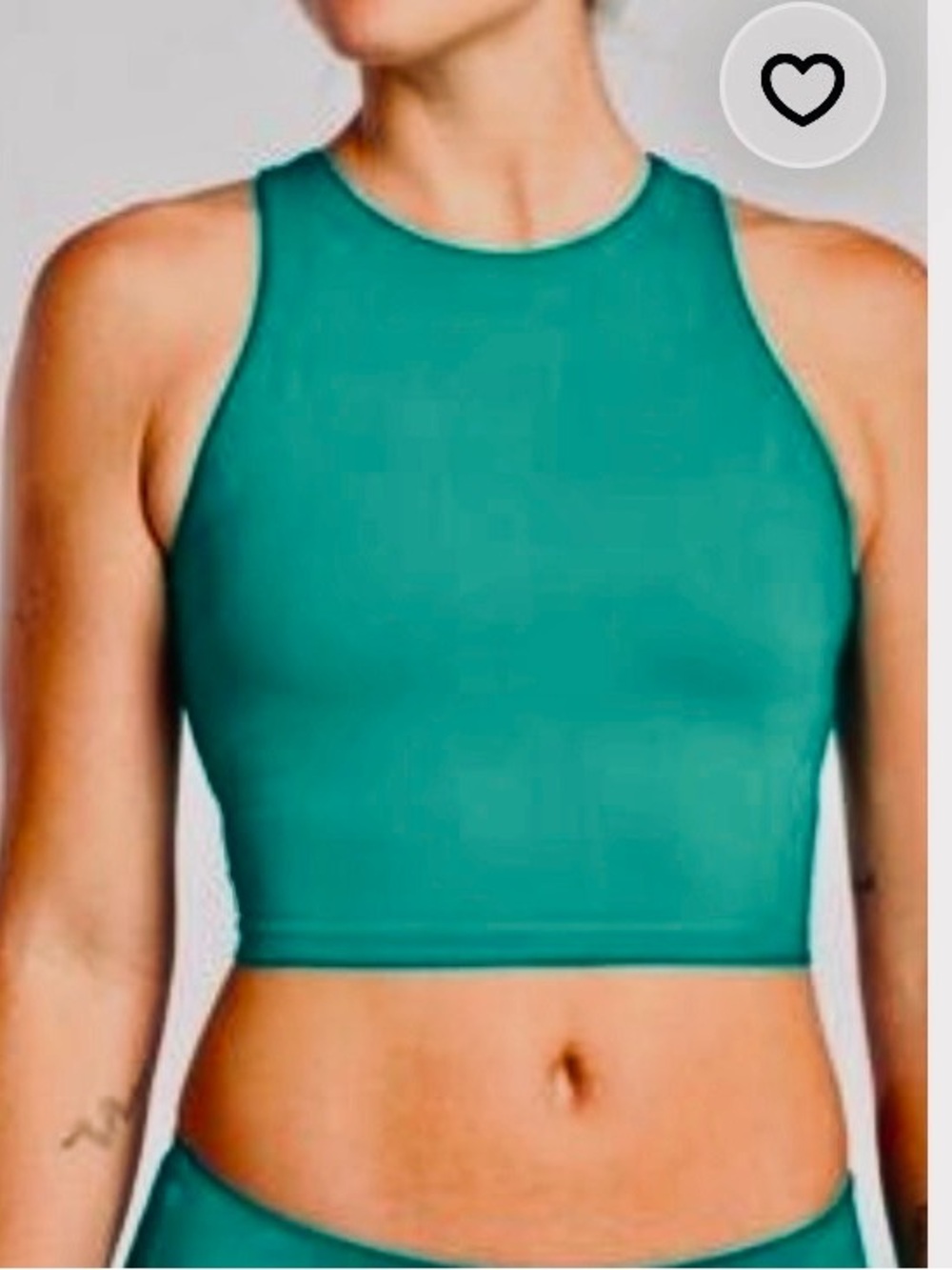 * New Athleta A - C Conscious Crop Bikini Top High Neck Aruba Teal SZ Medium *